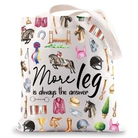 MYSOMY Equestrian Tote Bag Equestrian Gifts Horse Lover Gifts More Leg Is Always The Answer Riding Instructor Tote Bag (more leg UK)
