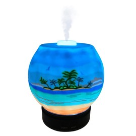 EssentialLitez Essential Oil Diffuser Ultrasonic Handcrafted 120ml Aroma Essential Oil Cool Mist Humidifier with Adjustable Mist Mode, Auto Shut-Off and 7 Color LED Lights Changing (Tropical Beach)