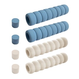 KRYMSON 4 Pieces Door Handle Protective Cover, Anti-Static Protective Cover, Kids Anti-Collision Door Handle Protective Cover, Door Handle Buffer Suitable for Restaurants, Schools, Rooms (Cream+Blue)