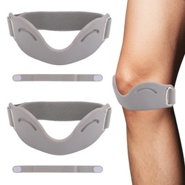 Penitue 2pcs Knee Patellar Tendon Support Strap, Silicone Patellar Tendon Support Strap Knee Running Brace for Hiking Running Basketball Football Squats