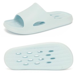Czgcpyc Shower Shoes with Holes, Quick-Drying, Non-Slip Bathing Shoes for Men and Women, Slippers, sky blue, 39/40 UK