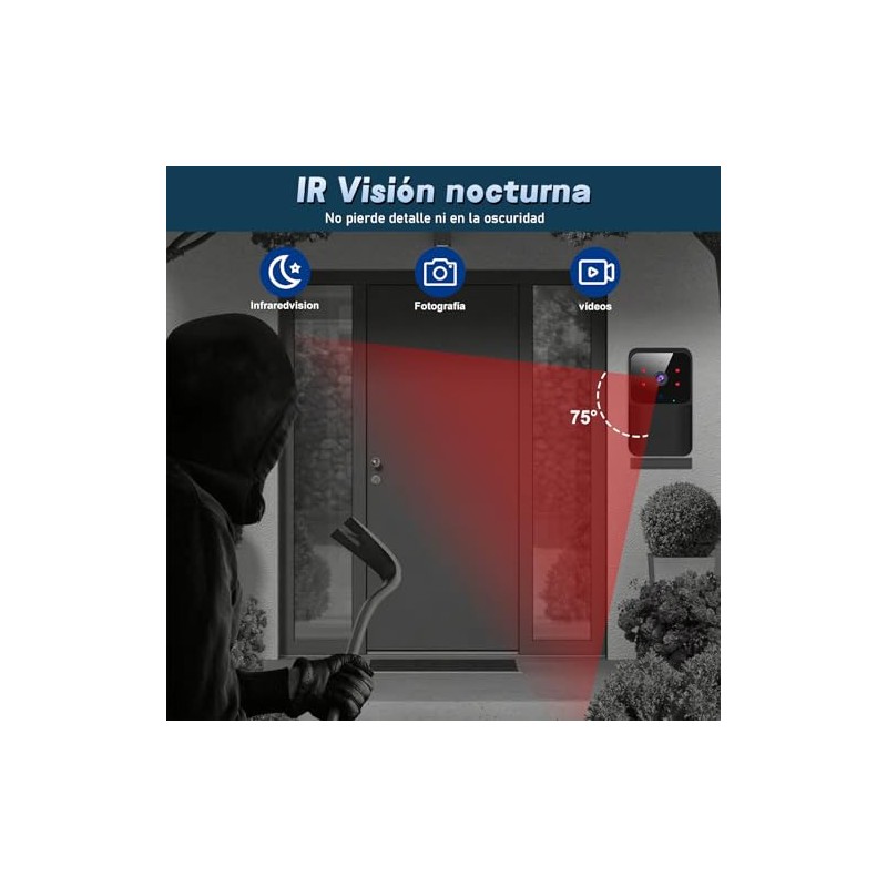 Yakiter Video Timbre Inteligente, Mbre Inalambrico Exterior con Camara,Timbre Inteligente