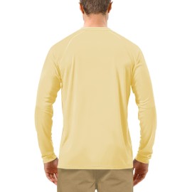 Roadbox Mens UPF 50+ Long Sleeve SPF Diving Rash Guard UV Sun Protection Shirts for Outdoor Fishing Hiking Swimming Running Yellow