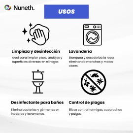Borax En Polvo 1 Kilo Nuneth Lavandería Blanqueador