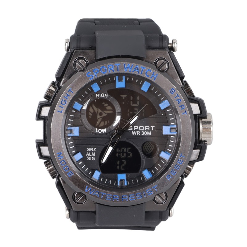 Waterproof Wristwatch Transparent Cover LED Luminous Wristwatch for Gentlemen Black