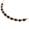 Anklet Black Onyx Gemstone Ankle Bracelet Gold Plated Chain Size