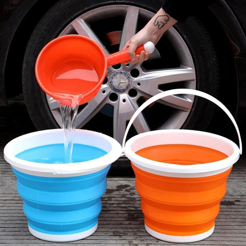 König Design Foldable Bucket, Round, Space-Saving & Robust, BPA-Free, Ergonomic