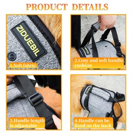 ZIDUEBIL 【Upgraded】 Dog Lift Harness for Large Dogs Support Up to 110lb with Handles Locks - Quick-Release Adjustable Mobility Support Harness for Arthritis Surgery Recovery Disabled Elderly Dogs (M)