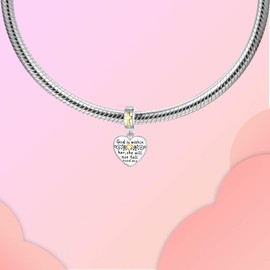 LUXILLA God Cross Dangle Charm 925 Sterling Silver Charms fits Bracelets Necklace Pendant Bead Charms Jewelry Gift for Women Family Friends