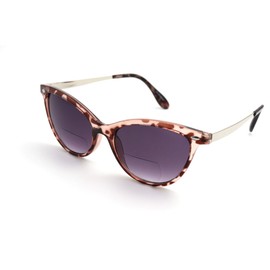 ColorViper Vintage Women CatEye Round Reading Sun Readers Oversized #2 (C1 Medum Pink Tortoise Silver, 3.50)