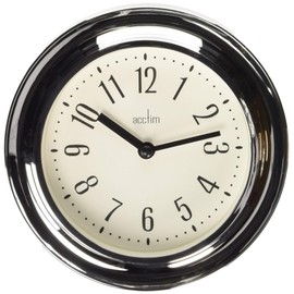 Acctim Riva Small Wall Clock Quartz Chrome Effect 17.5cm 21737