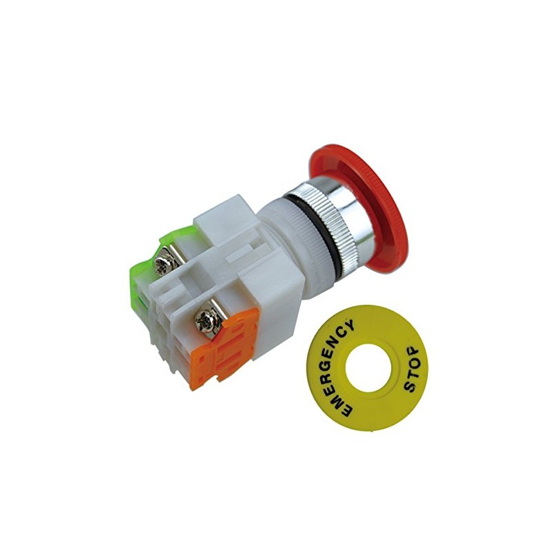 YQBOOM 1 Pcs Red Mushroom Cap 1NO 1NC DPST Emergency