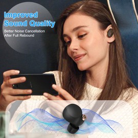 3 Pairs Replacement In-Ear Headphones Compatible with Sony WF-1000XM4-3 Sizes, Padded Earplugs In-Ear Earphones (S/M/L, Black)