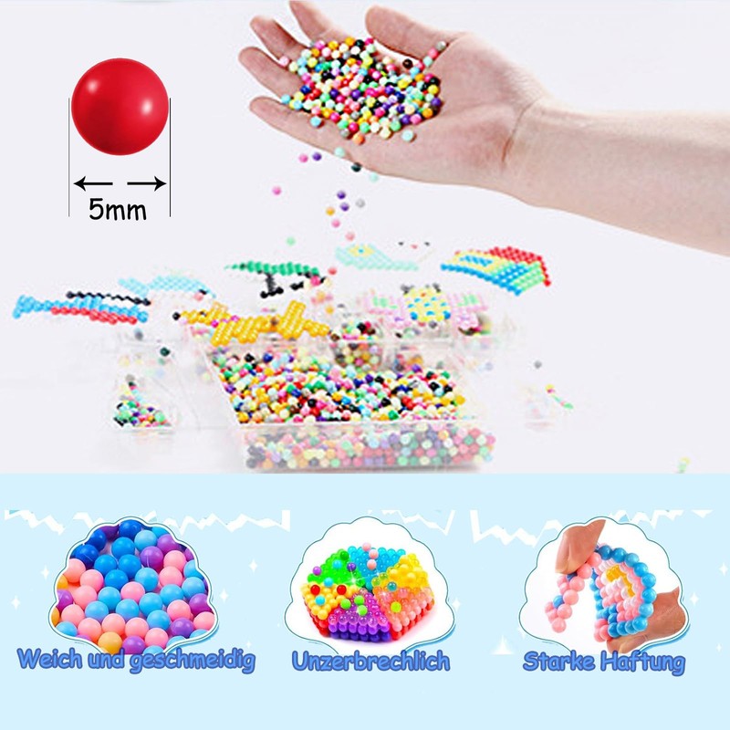 Caelura 1000+ Wasserperlen für Kinder Set, Wasserperlen Nachfüll Starterset, Water