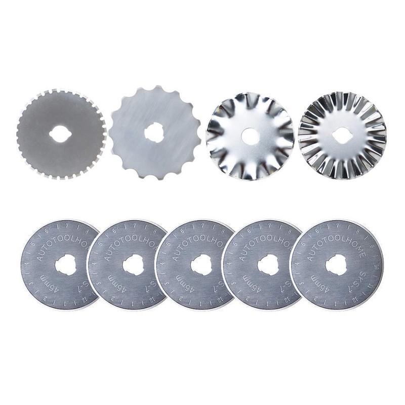AUTOTOOLHOME 45mm Rotary Cutter Set with 9 Pack Replacement Rotary