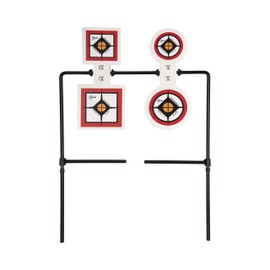 Allen Company EZ Aim Hardrock AR500 Steel Shooting Targets, Round Spinner Targets & Stand, 1/4" Thick, 16" W x 23" H, White/Red/Black