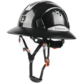 GREEN DEVIL Full Brim Hard Hat with Built-in Visor Vented Construction Safety Helmet Cascos De Construccion ABS Work Hardhat Helmets for Men Women
