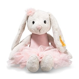 Steiff Hoppie Ballet Bunny 30 cm Colourful, Plush Toy with Floppy Ears, Fluffy Stuffed Toy in Ballet Outfit for Cuddling and Playing, Cuddly Toy for Girls and Boys, Machine Washable