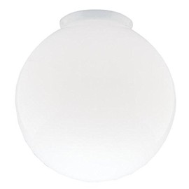 8-Inch White Glass Globe - 4-Inch Fitter Opening