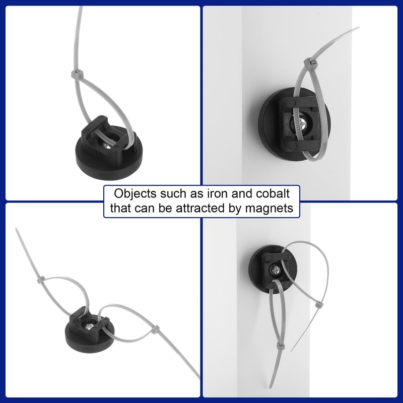 Yookeer Magnetic Zip Tie Mount Base Black Magnetic Cable Clips