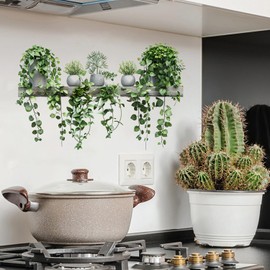 2 Set Peel and Stick Wall Decals - Flower and Tropical Leaf, Floral Stickersfor Bedroom, Office, Bathroom, Living Room - Removable Floral Peel and Stick Art Decoration (Green-6)