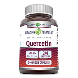 Amazing Formulas Quercetin 500mg Veggie Capsules Supplement | Non-GMO | Gluten Free | Supports Overall Health & Well Being (240 Count)