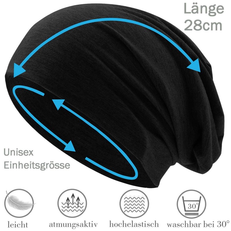 Hatstar® Classic winter women's beanie hat, men's jersey long beanie,