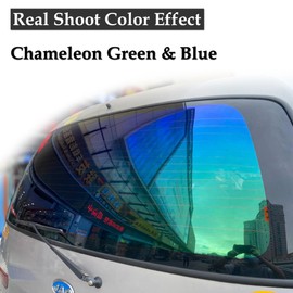 AuMoHall Chameleon Green and Blue Car Side Window Tint 20% VLT Car Window Tint Film Car Sun Shade Tint Solar Protection Film, 39.37'' x 59.05''