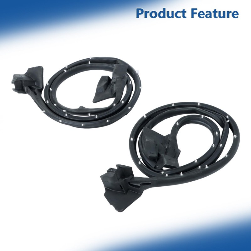 Black Door Trim Molding Left and Right Kit Rubber Sealing