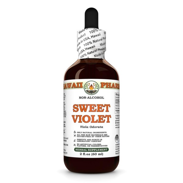 Sweet Violet (Viola Odorata) Dry Leaf Glycerite, Made in Hawaii,