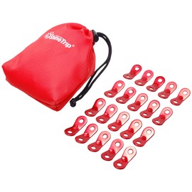 GoodsLand GD-JIZAI20 [Set of 20] Heavy Duty 2 Holes Aluminum Alloy Plate Type Cord Slider Aluminum Universal Metal Fitting Rope Stopper Rope Tensioner Guy Line Liner Outdoor Camping Tent Tarp Setup
