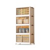 Curtainboro 4 Tier Stackable Storage Boxes with Wheels, Foldable Storage