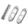 100 Pcs Rhinestone Spacer Beads 3 Hole Metal Spacer Bars