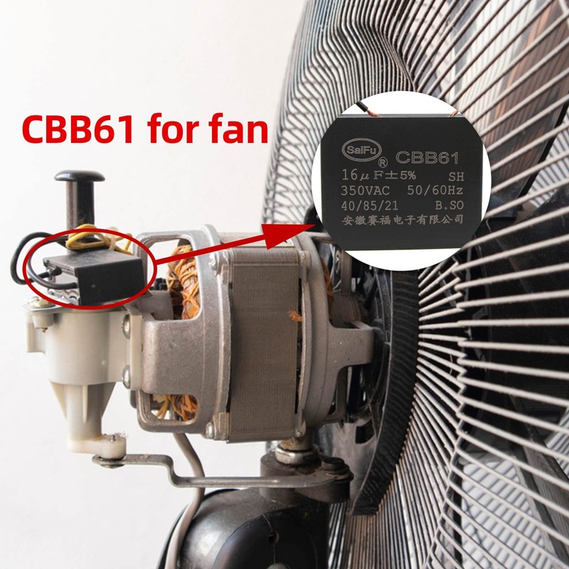 AKZYTUE CBB61 Capacitor 16uf 350V AC Ceiling Fan 2 Wire