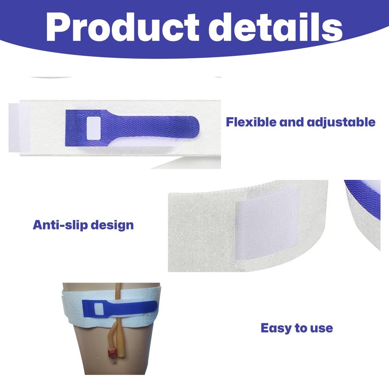 4 PCS Catheter Leg Bag Straps, 60 x 5cm Polyester