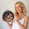 Myfelicity Embroidery Kit with Mushroom Patterns, 3 Hoops, Fabric, Threads,