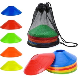 20 Pcs Agility Field Cones,Soccer Markers Disc with Net Bag, for Basketball Football Running Drills Sports Games Skating(5 Colors)