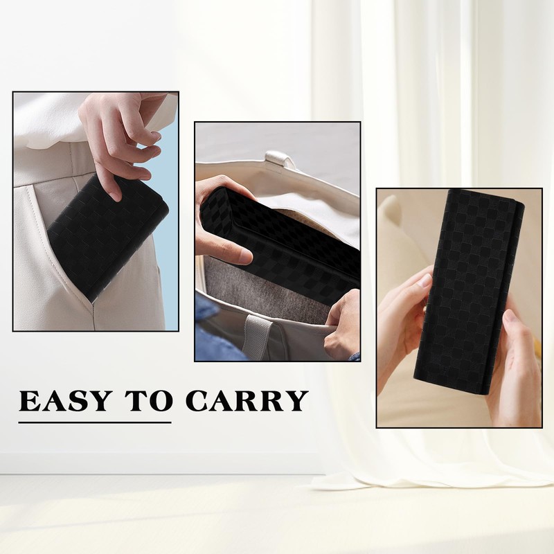 PU Leather Glasses Case with Cleaning Cloth - Magnetic Hard