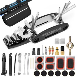 Carehabi Bicycle Repair Kit 39 Pieces Bicycle Repair Kit Bicycle Tool with 16-in-1 Bicycle Multitool Bicycle Pump Tyre Lever Glue-Free Tyres Bicycle Valve Bicycle Tyre Repair Kit