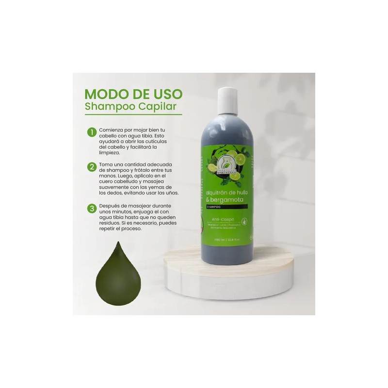 Shampoo Alquitrán De Hulla & Bergamota Control Caspa (1 L)