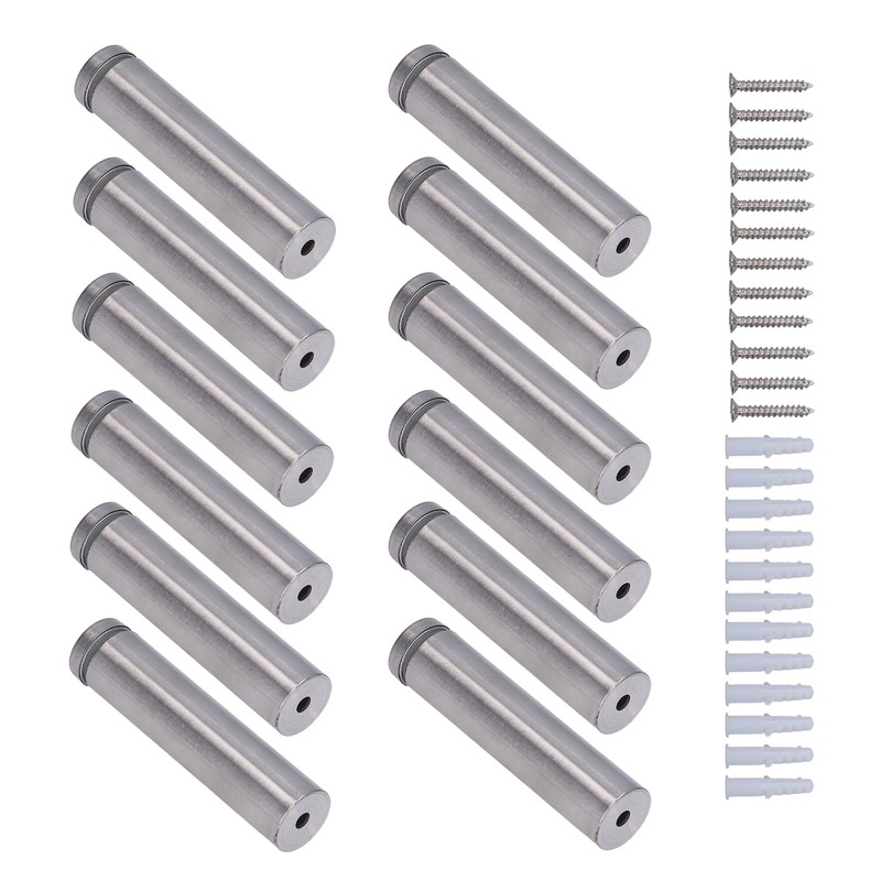 12 Set Stainless Steel Standoff Screws 19x80mm Advertising Screws Mounting