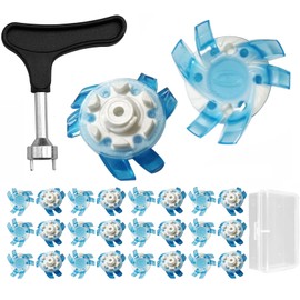 QuickYen Foot Joy Spike Tacks Replacement, Set of 24 Spikes, Golf Tacks, Replacement Spikes, Golf Shoe Tacks, Anti-Slip, Easy to Put On and Take Off, Storage Box Included (Light Blue + Golf Spike Wrench)