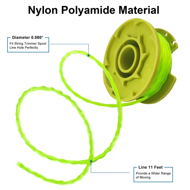 UUBOXS AC80RL3 String Trimmer Replacement Spool for Ryobi,11ft 0.080" Line