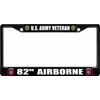 U.S. Army Veteran 82nd Airborne Black License Plate Frame