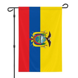 Ecuador Garden Flag, 12x18 Inch Double-Sided, Vivid Color Ecuadorian National Garden Flags, for Indoor Outdoor Party Home Lawn Decor