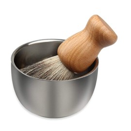 Los hombres de Afeitar Jabón Tazón de Acero Inoxidable de Afeitar Copa de Doble Capa de Espuma de Afeitar Jabón Crema de la Taza de Afeitar Maquinilla