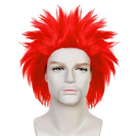 Short Red Wig Men Short Spiky Wigs Adult Light Reddish Fluffy Wig