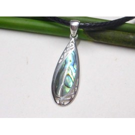 Sterling Silver Genuine Abalone Shell Pendant Necklace Pendant Gift Jewellery Women, Sterling Silver