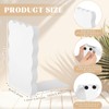Skyygemm White Wood Scalloped Bookends for Shelves, Non Slip Decorative