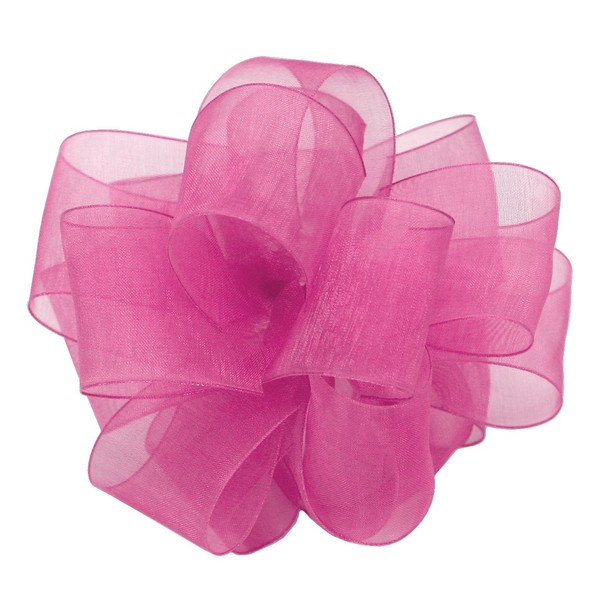 Offray Berwick LLC 706211 Berwick Simply Sheer Asiana Ribbon - 1-1/2" W X 100 yd - Pretty Pink Ribbon